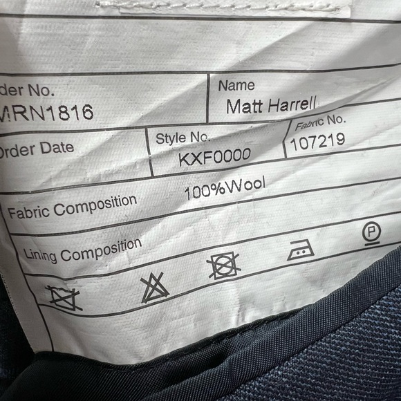 Wilfred Newman Custom Tailored 40S Blue Windowpane Plaid Bespoke Blazer Jacket - Picture 6 of 6